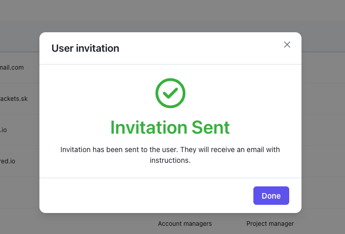 user invitation user management