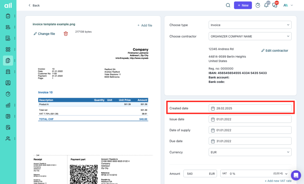 Created date on expenses for better financial tracking