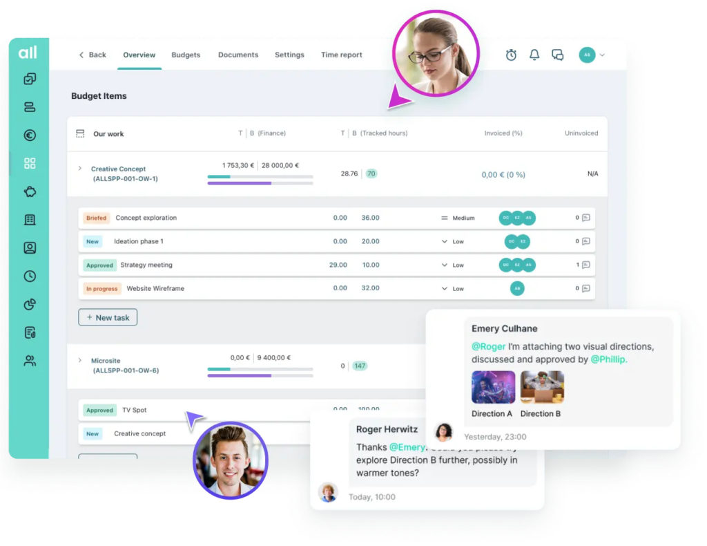 allfred.io all-in-one project management ai tool for creative agency
