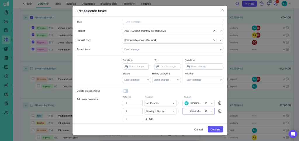 bulk actions for smoother task management
